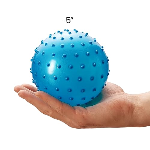 Bedwina Mini Knobby Balls - Bulk 5 Inch Sensory Balls and Spiky Massage Stress Balls with Pump, Fun Bouncy Ball Party Favors